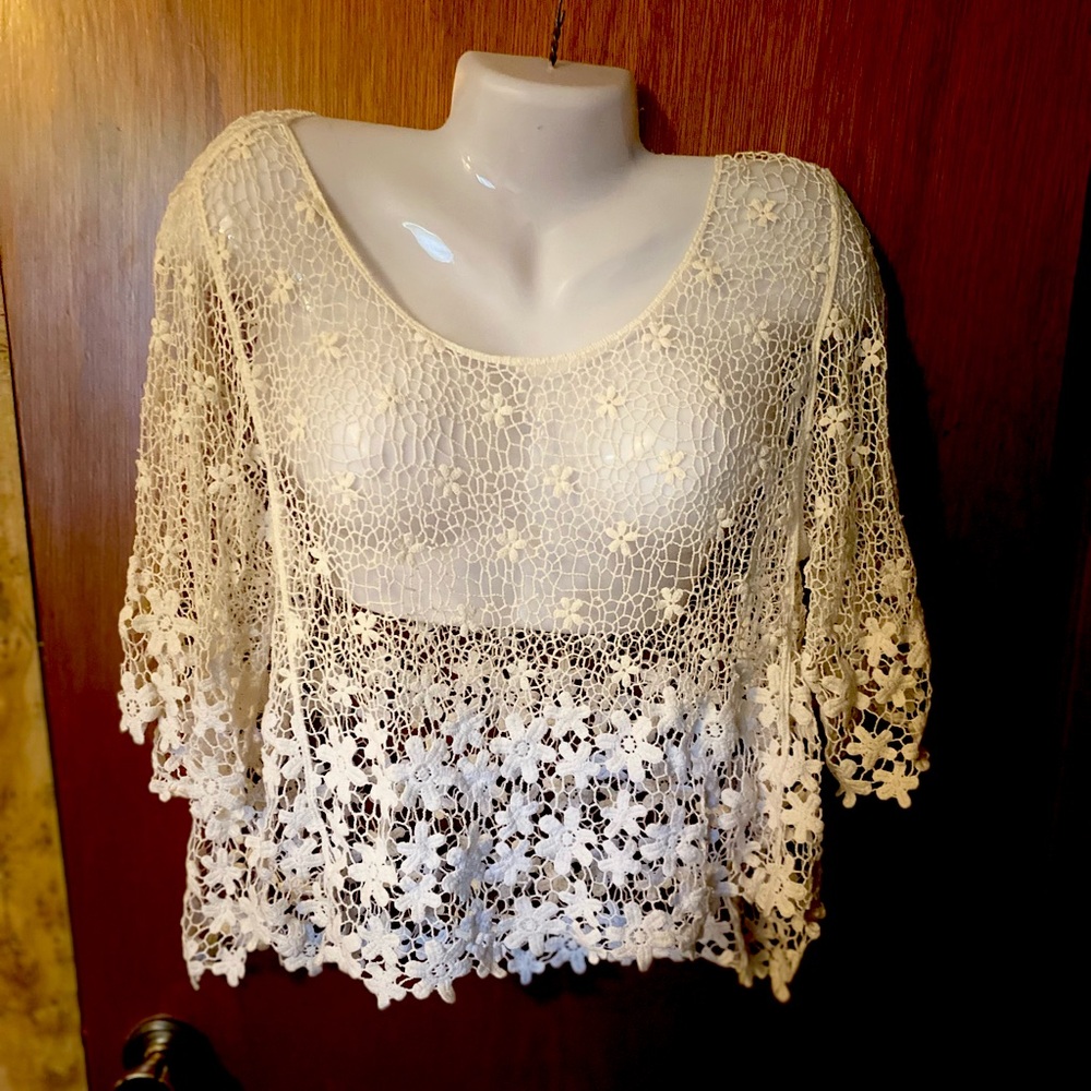 White Lace Crochet Top